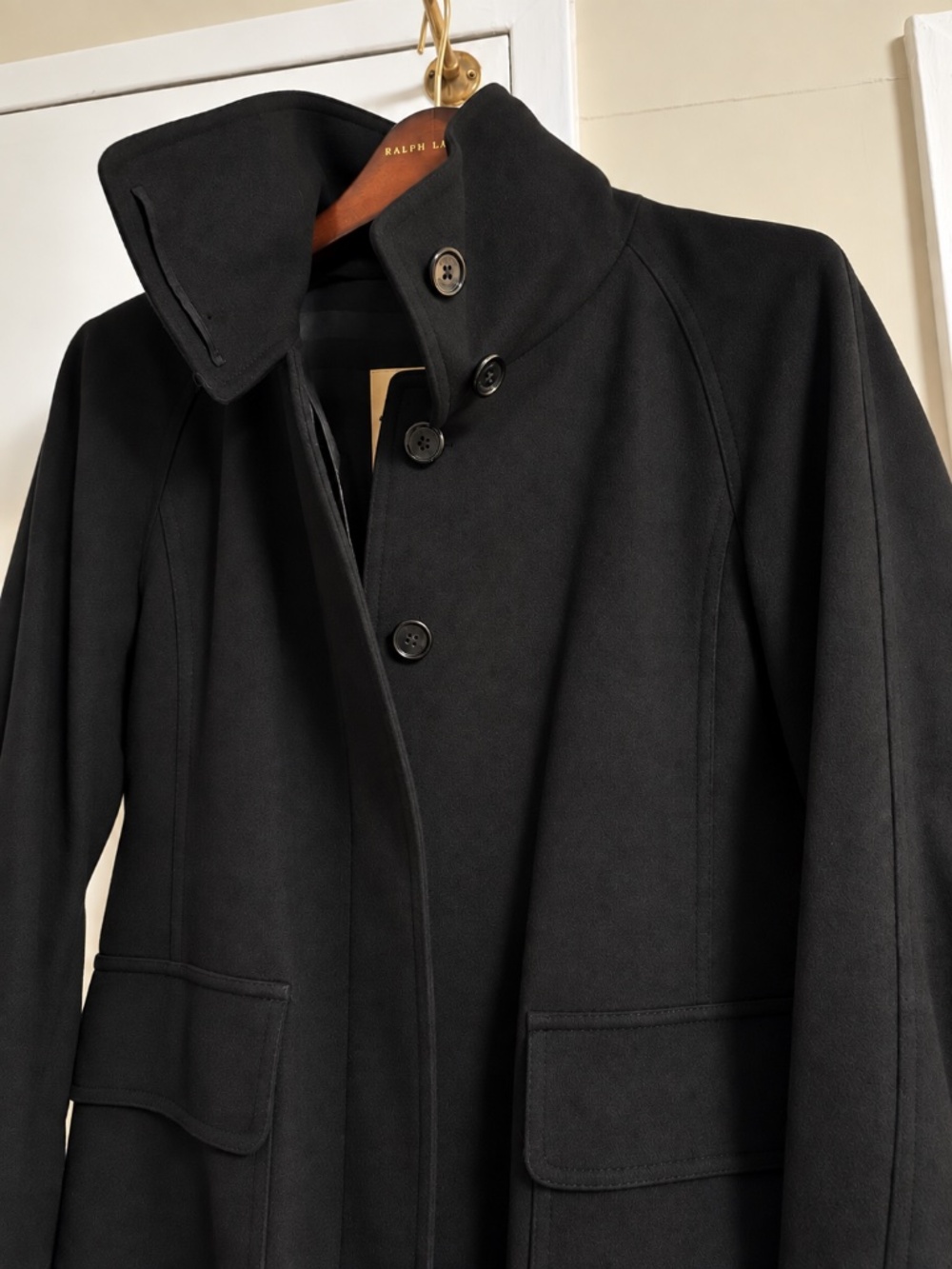 BURBERRY London Black Wool Cashmere Tailored Coat US 10 - Picture 3 of 10